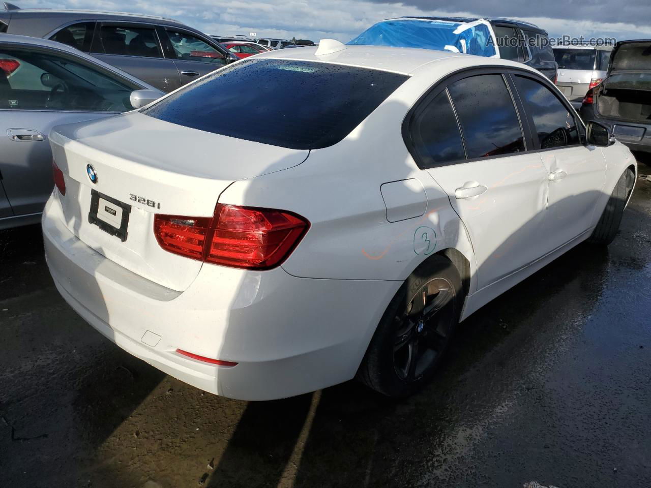 2012 Bmw 328 I White vin: WBA3A5C57CF342364