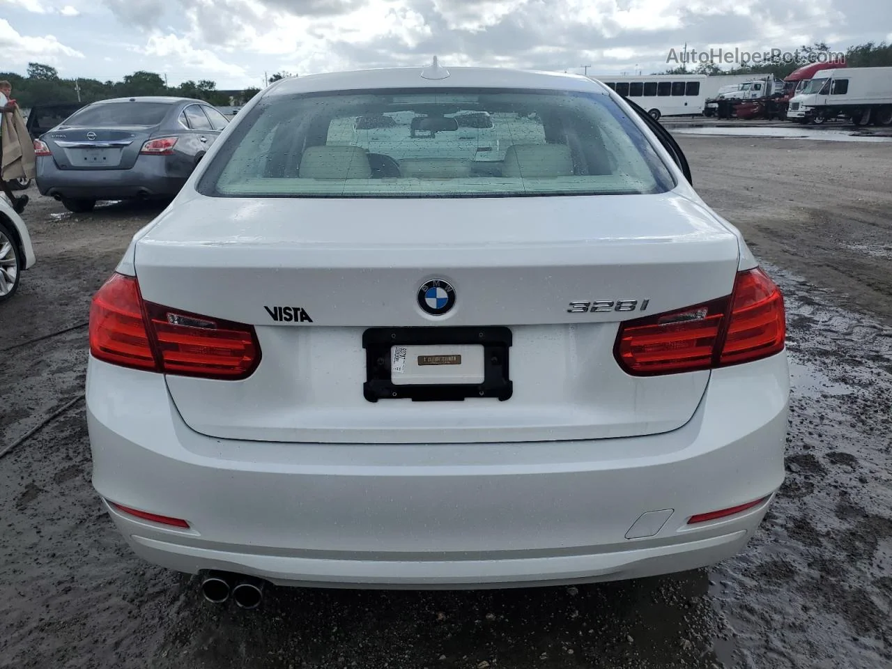 2015 Bmw 328 I White vin: WBA3A5C58FF607345