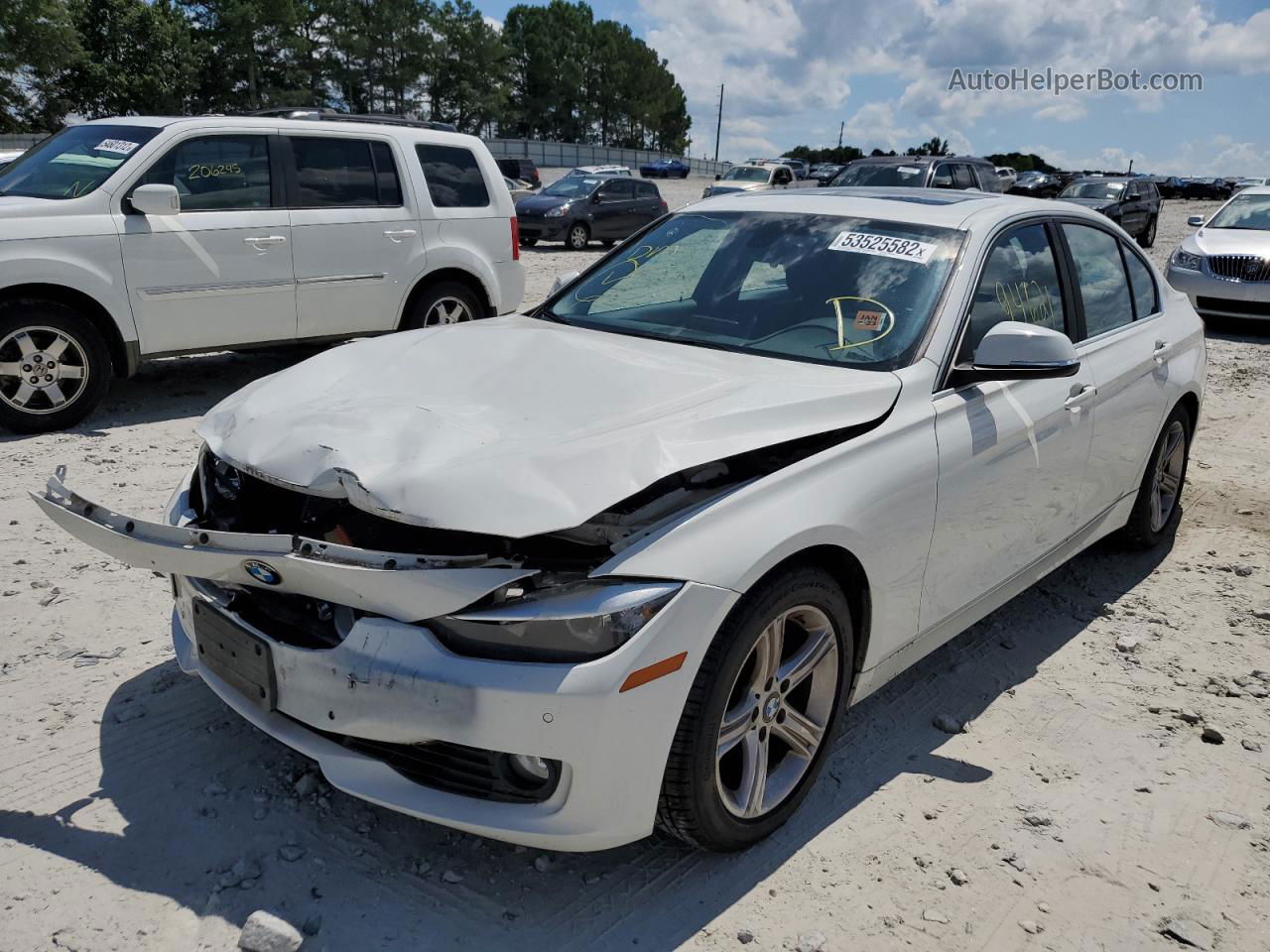 2015 Bmw 328 I White vin: WBA3A5G56FNS82226