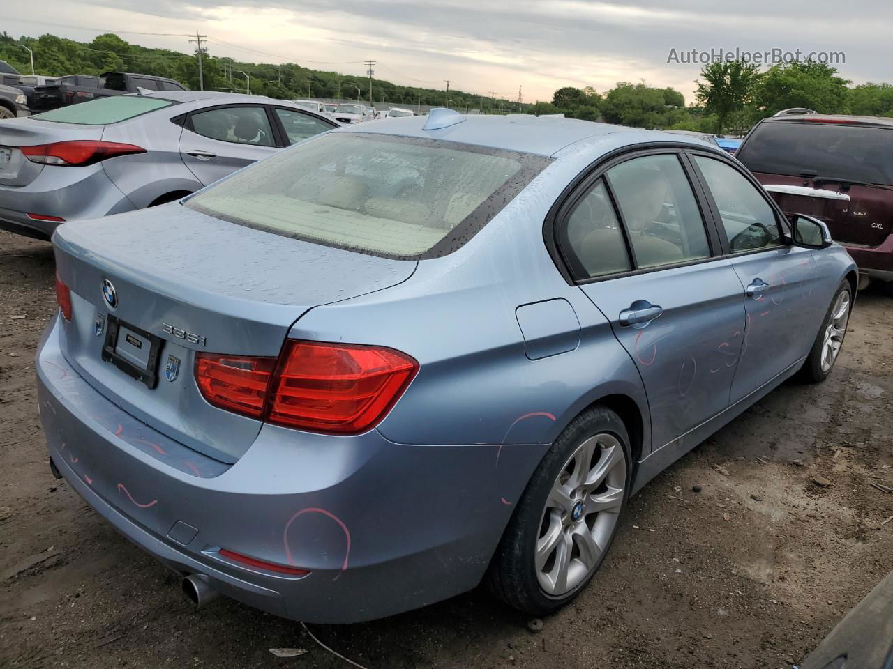 2014 Bmw 335 I Синий vin: WBA3A9C59EKW74033