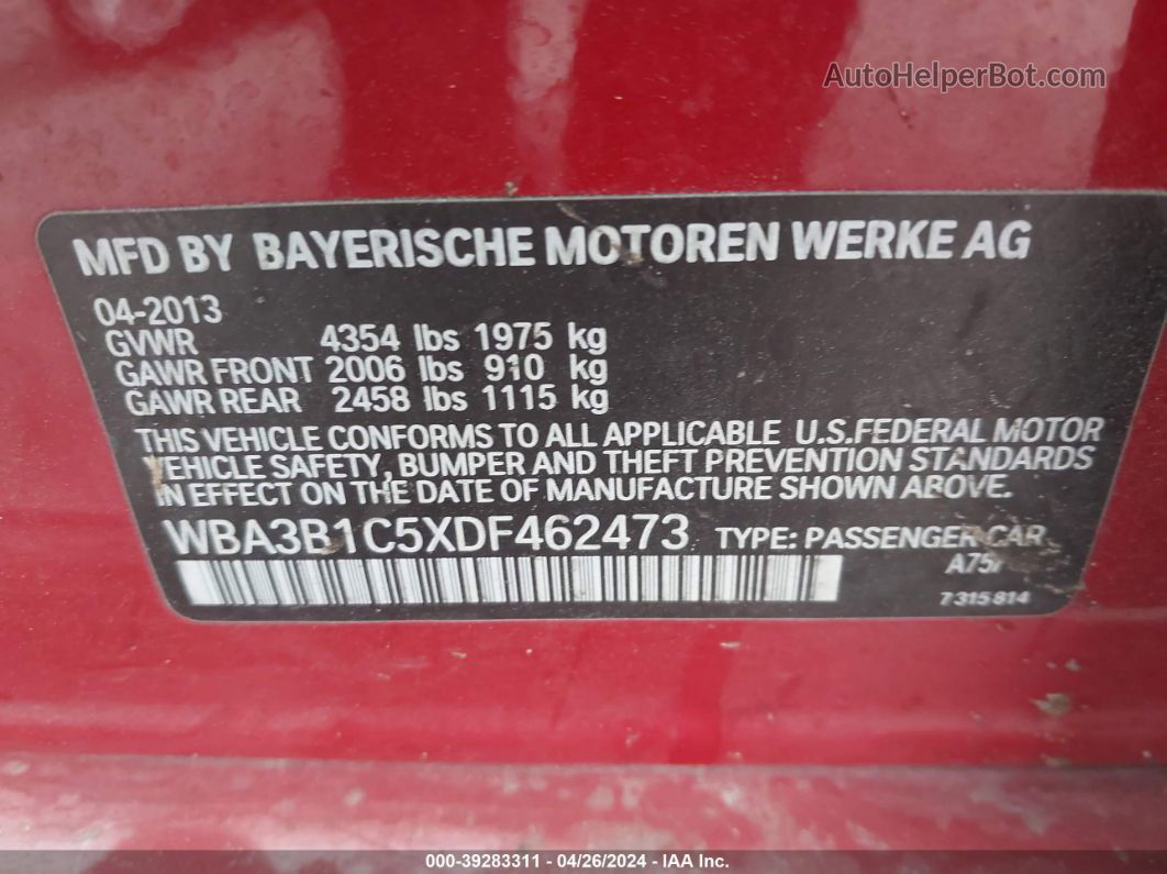 2013 Bmw 320i   Red vin: WBA3B1C5XDF462473