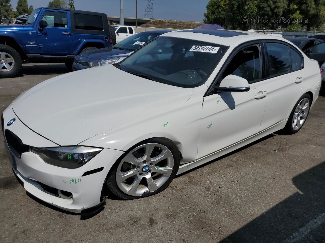 2015 Bmw 320 I White vin: WBA3B1G54FNT05315