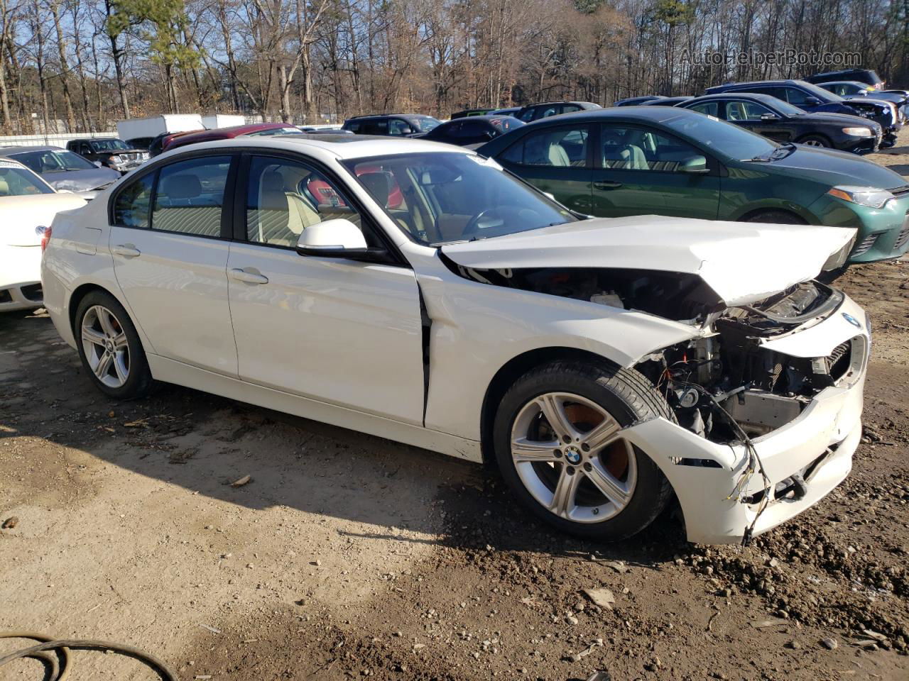 2015 Bmw 320 I White vin: WBA3B1G55FNT07574