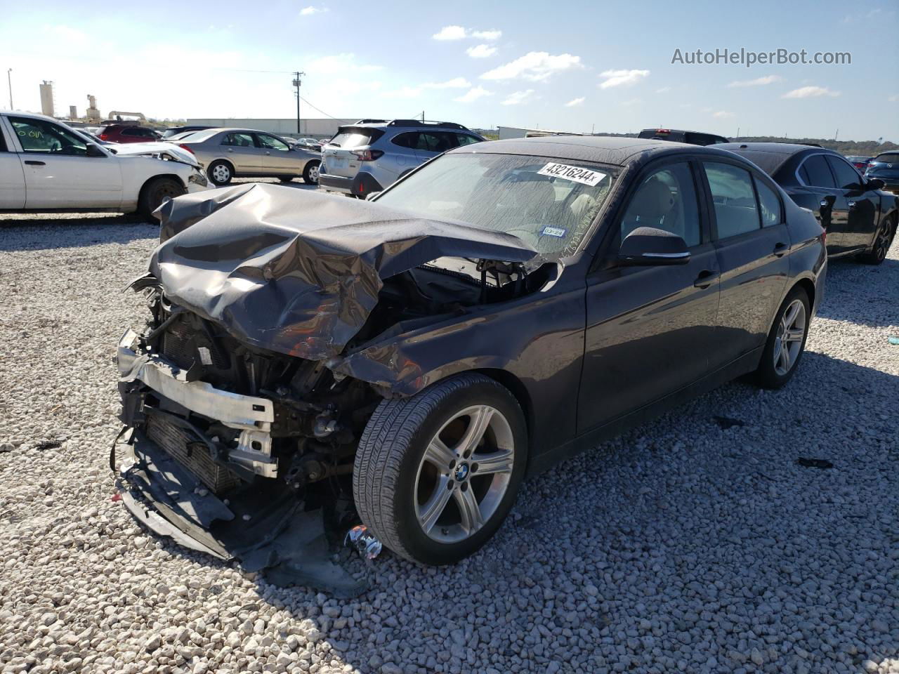 2015 Bmw 320 I Gray vin: WBA3B1G57FNT03512