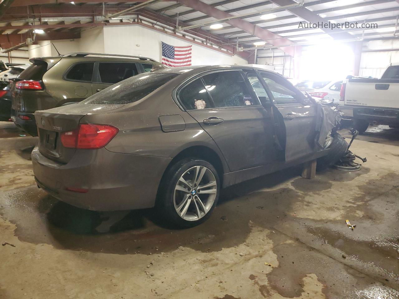 2015 Bmw 328 Xi Brown vin: WBA3B3G51FNT17806