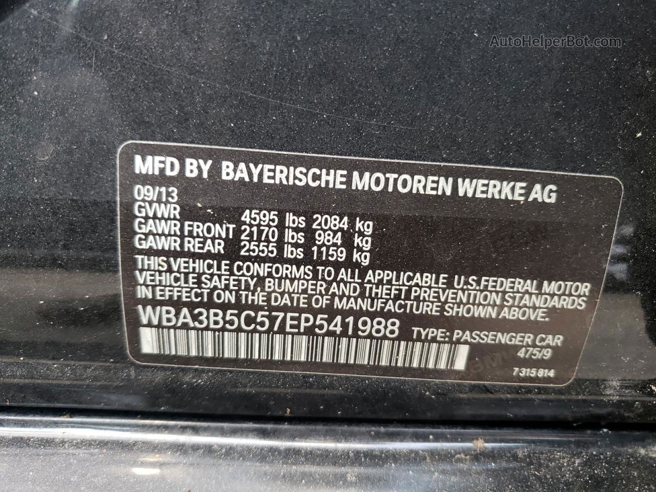 2014 Bmw 328 Xi Sulev Black vin: WBA3B5C57EP541988