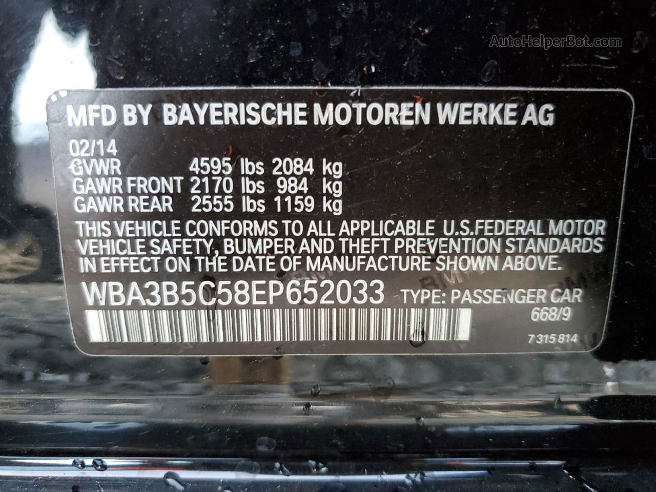 2014 Bmw 328 Xi Sulev Black vin: WBA3B5C58EP652033