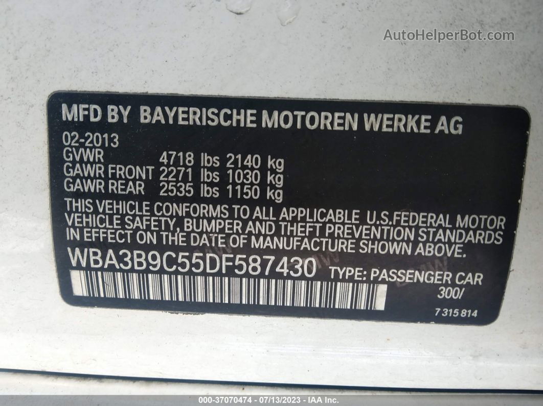 2013 Bmw 3 Series 335i Xdrive Белый vin: WBA3B9C55DF587430