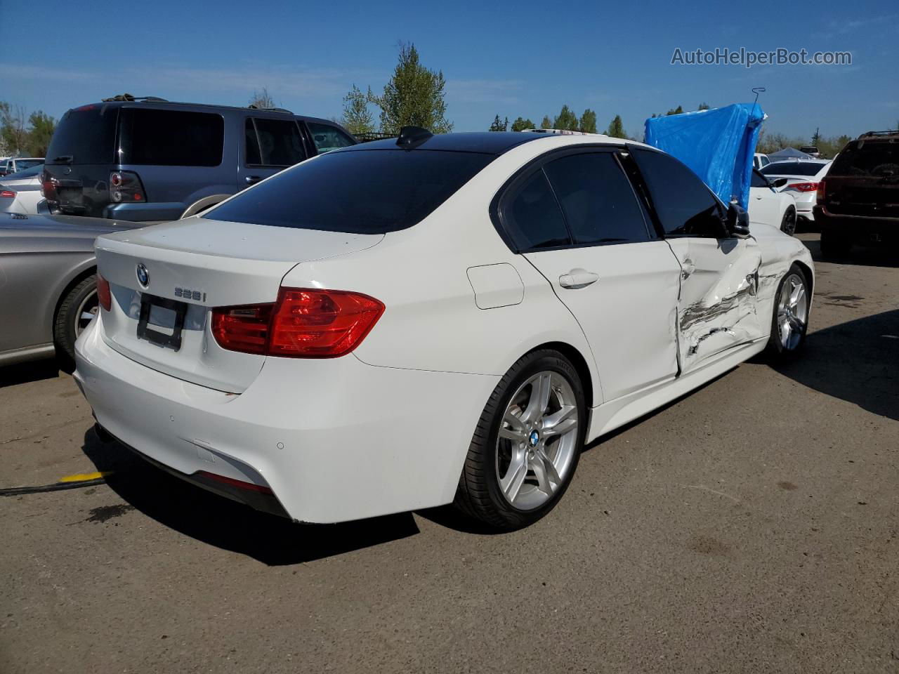 2015 Bmw 328 I Sulev Белый vin: WBA3C1C54FK123408