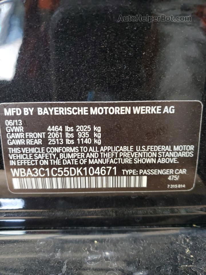 2013 Bmw 328 I Sulev Черный vin: WBA3C1C55DK104671