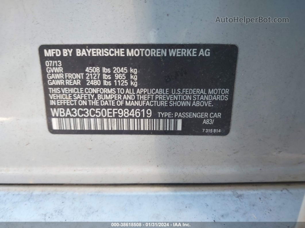 2014 Bmw 320i Xdrive Серебряный vin: WBA3C3C50EF984619