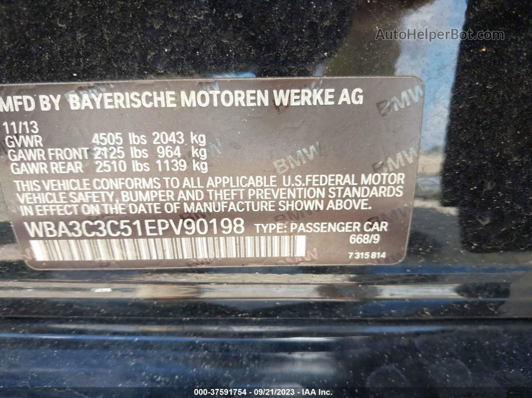 2014 Bmw 320i Xdrive Черный vin: WBA3C3C51EPV90198