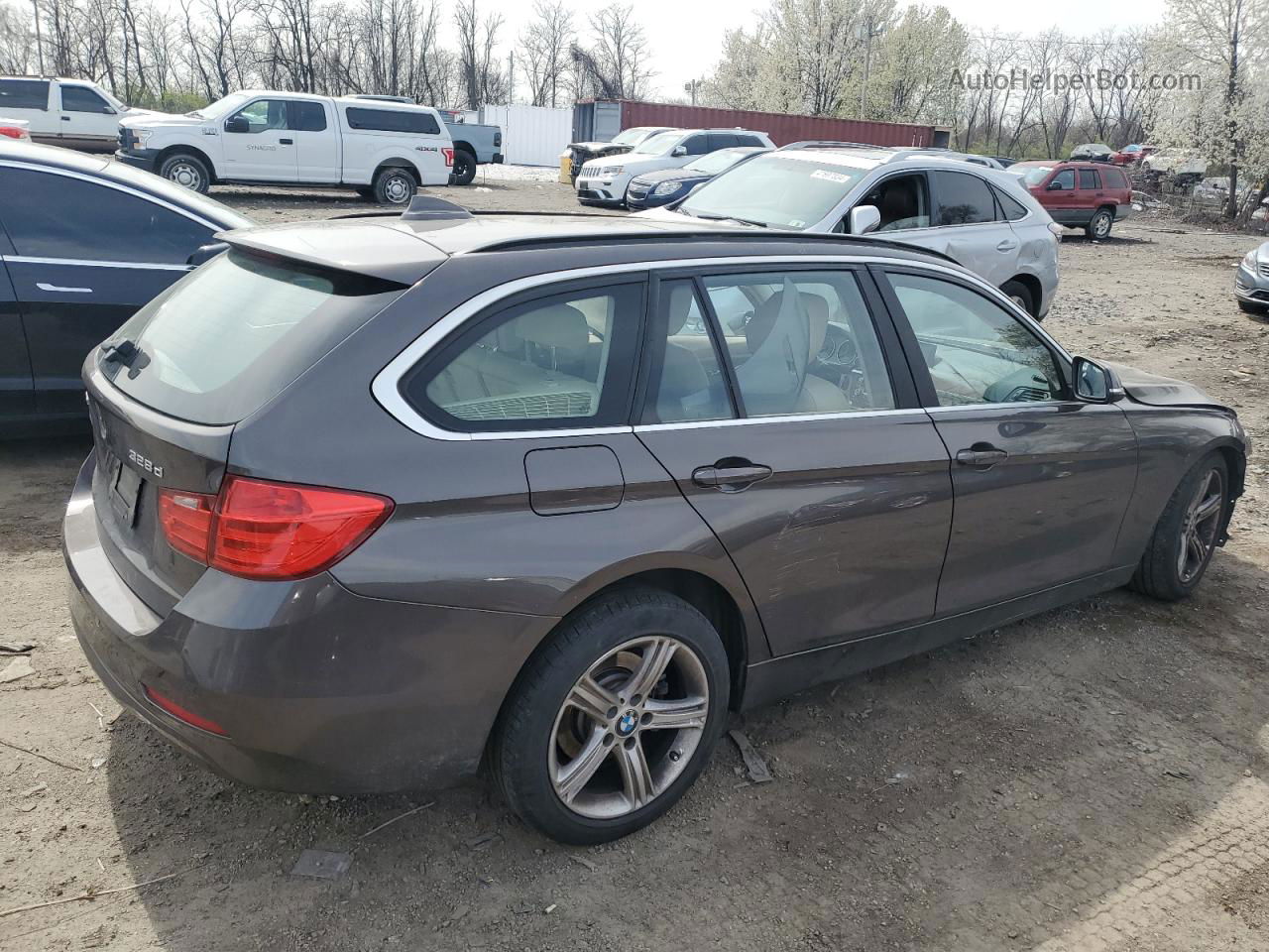 2015 Bmw 328 D Xdrive Gray vin: WBA3K5C59FK301761