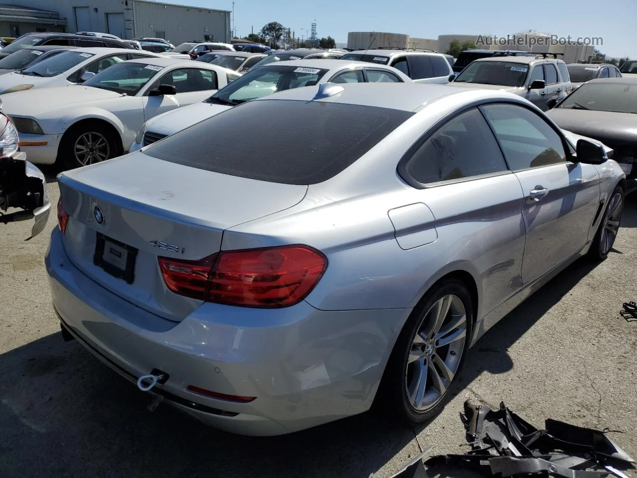 2015 Bmw 428 I Silver vin: WBA3N3C50FK234429