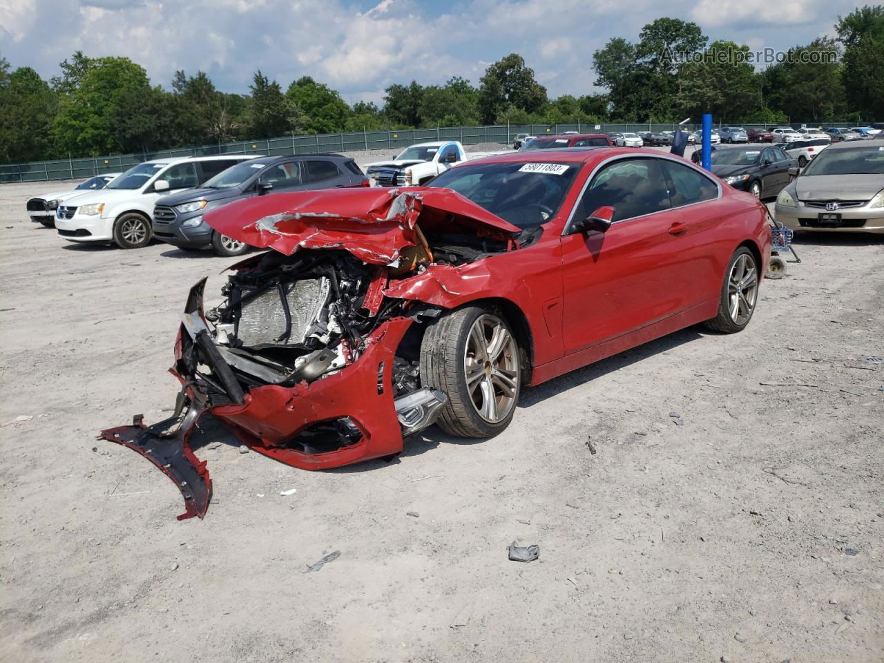 2016 Bmw 435 I Red vin: WBA3R1C52GK529560