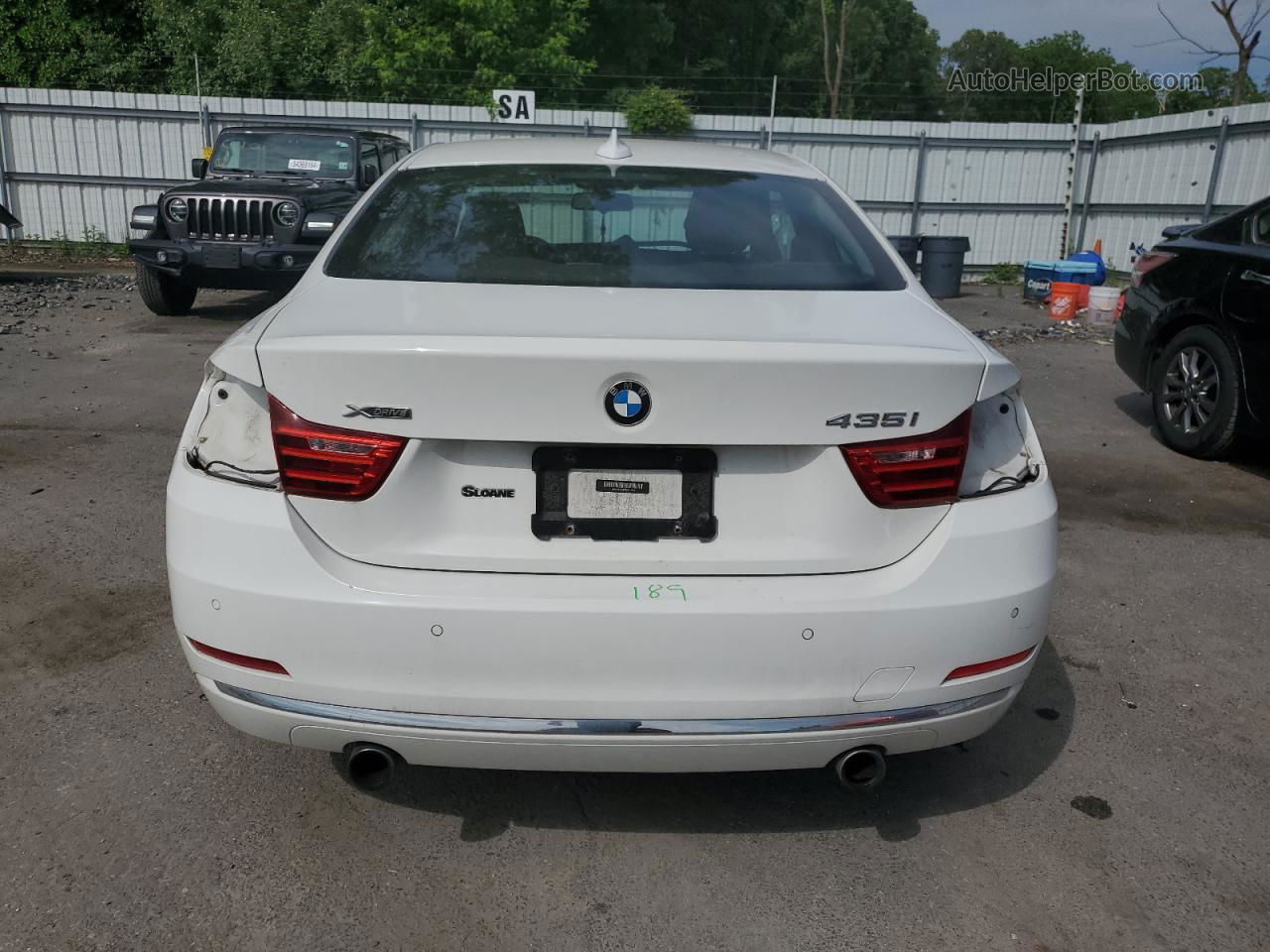 2015 Bmw 435 Xi White vin: WBA3R5C50FK371998