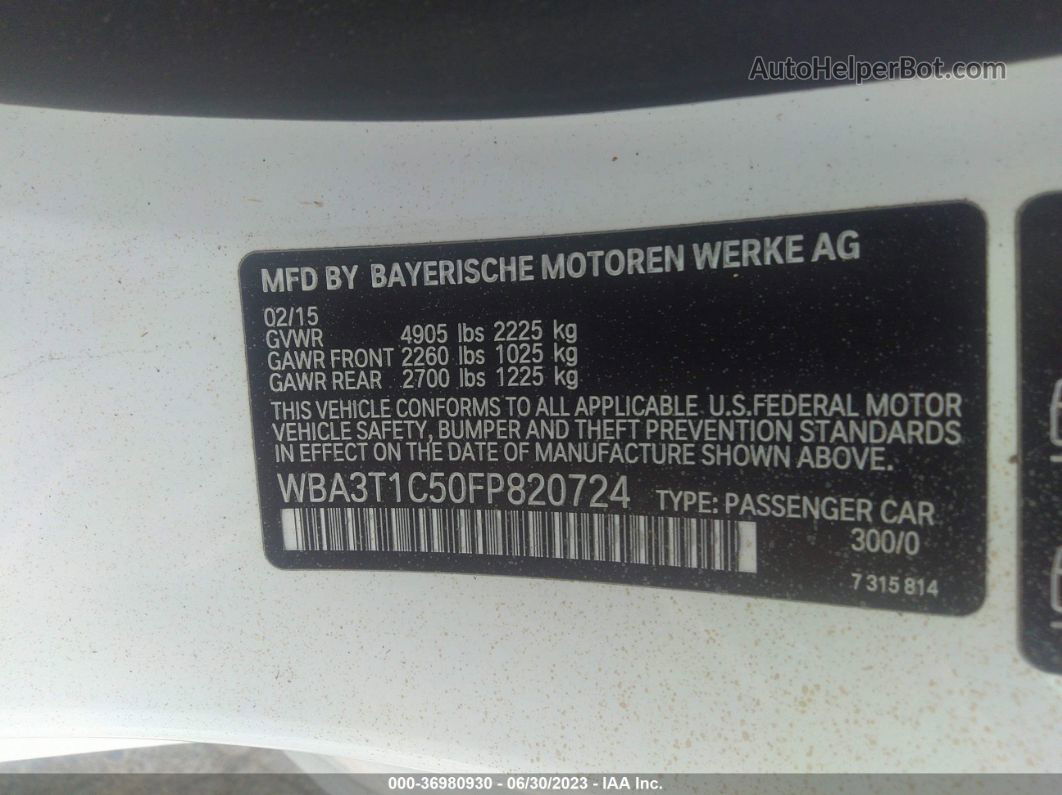 2015 Bmw 4 Series 428i Xdrive Белый vin: WBA3T1C50FP820724