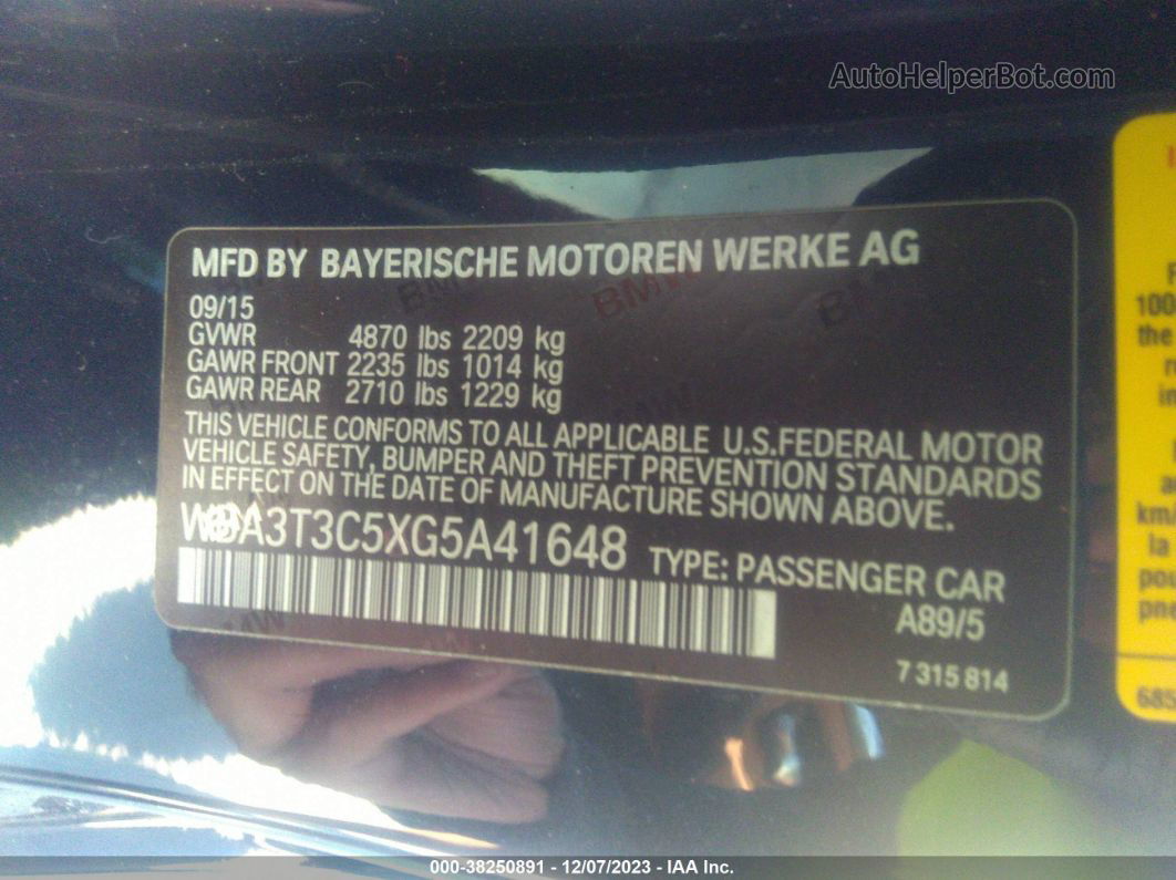 2016 Bmw 435i Черный vin: WBA3T3C5XG5A41648