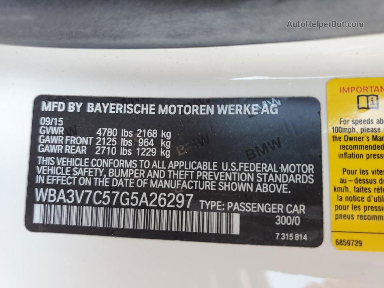 2016 Bmw 428 I Sulev White vin: WBA3V7C57G5A26297