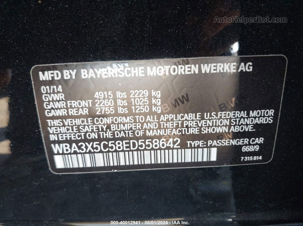 2014 Bmw 328i Gran Turismo Xdrive Black vin: WBA3X5C58ED558642