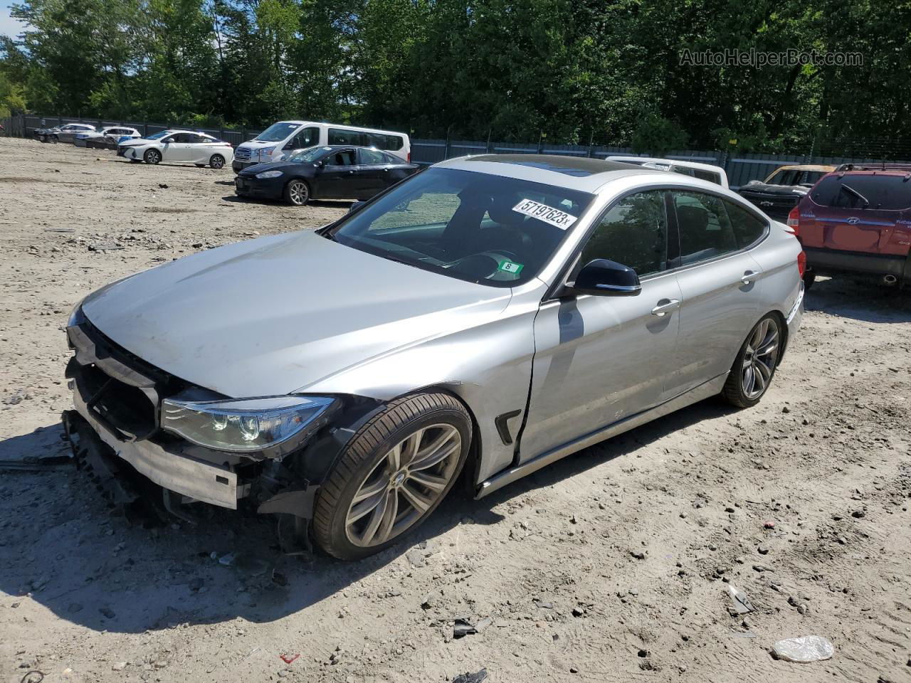 2014 Bmw 335 Xigt Silver vin: WBA3X9C53ED152792