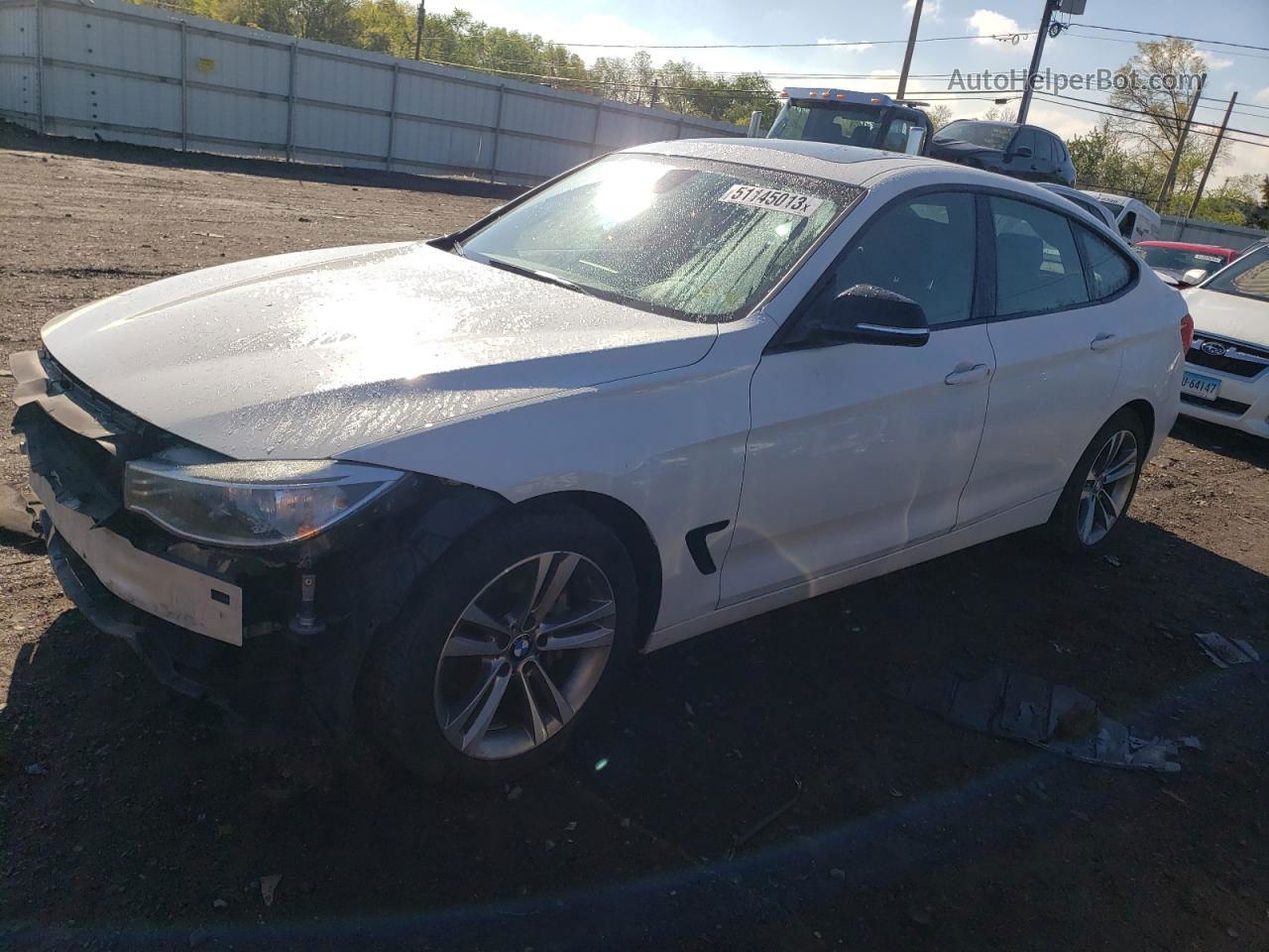 2014 Bmw 335 Xigt White vin: WBA3X9C55ED153605