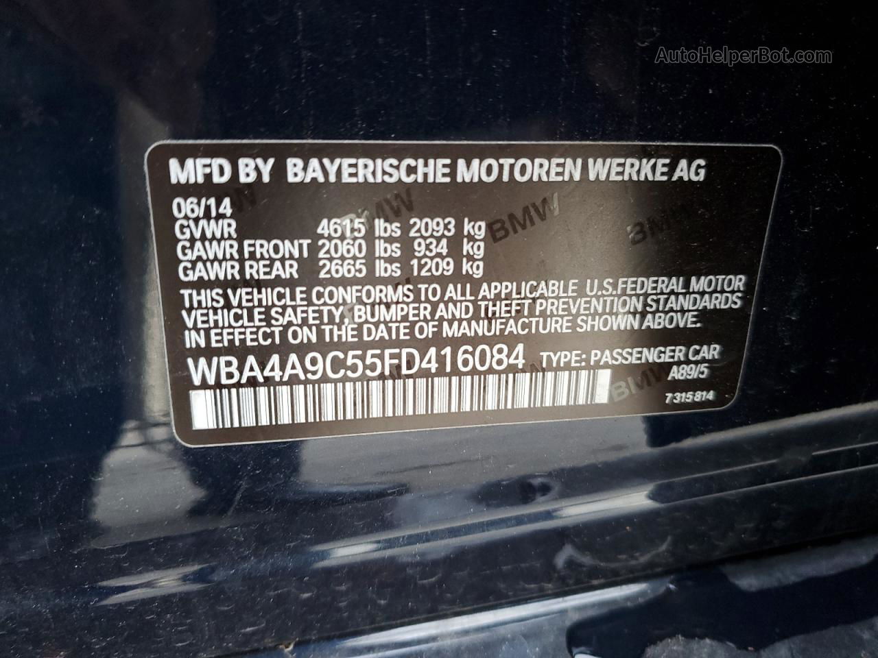 2015 Bmw 428 I Gran Coupe Sulev Синий vin: WBA4A9C55FD416084