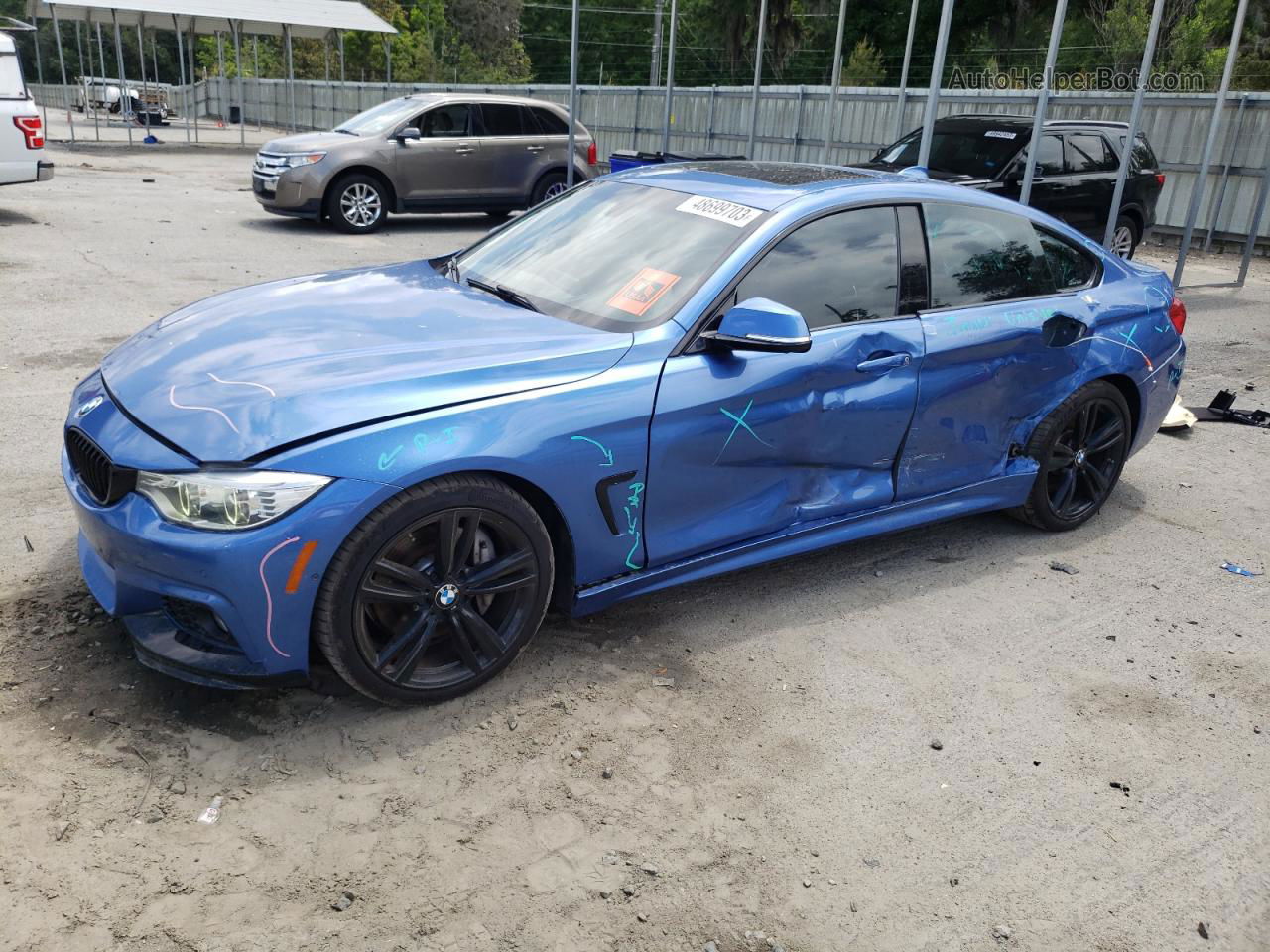 2016 Bmw 435 I Gran Coupe Blue vin: WBA4B1C57GG242713