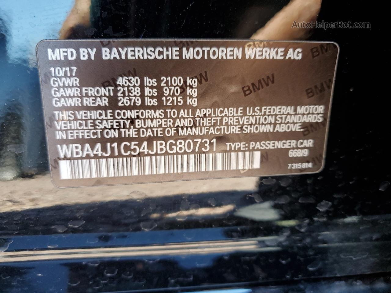 2018 Bmw 430i Gran Coupe Черный vin: WBA4J1C54JBG80731