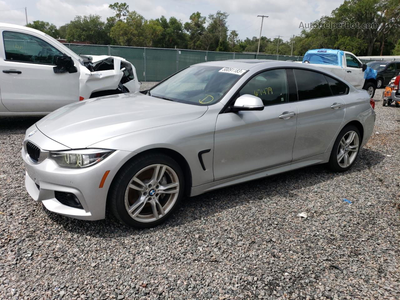 2018 Bmw 430xi Gran Coupe Silver vin: WBA4J3C57JBG96904