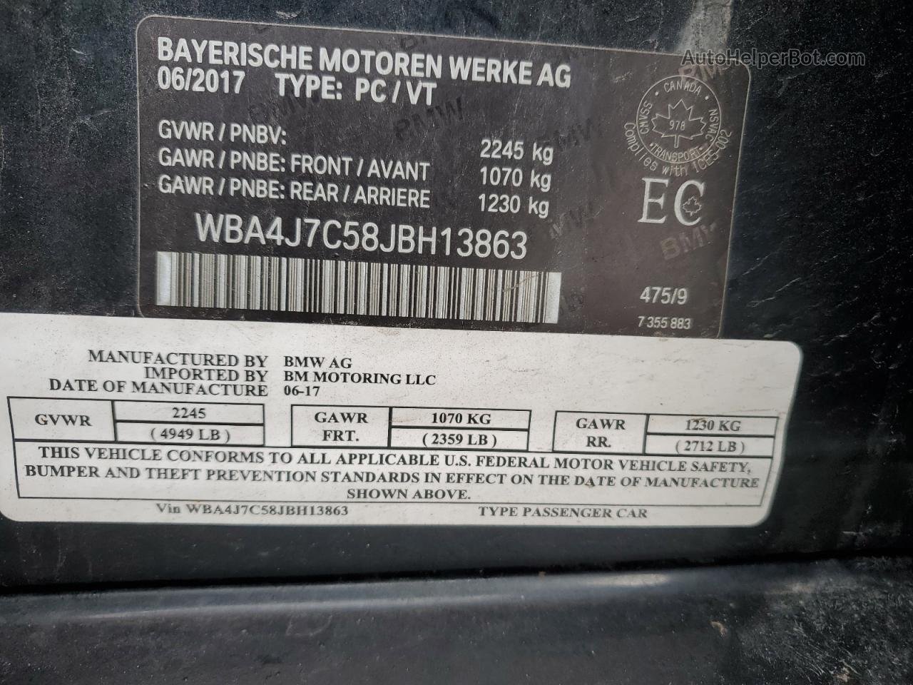 2018 Bmw 440xi Gran Coupe Black vin: WBA4J7C58JBH13863