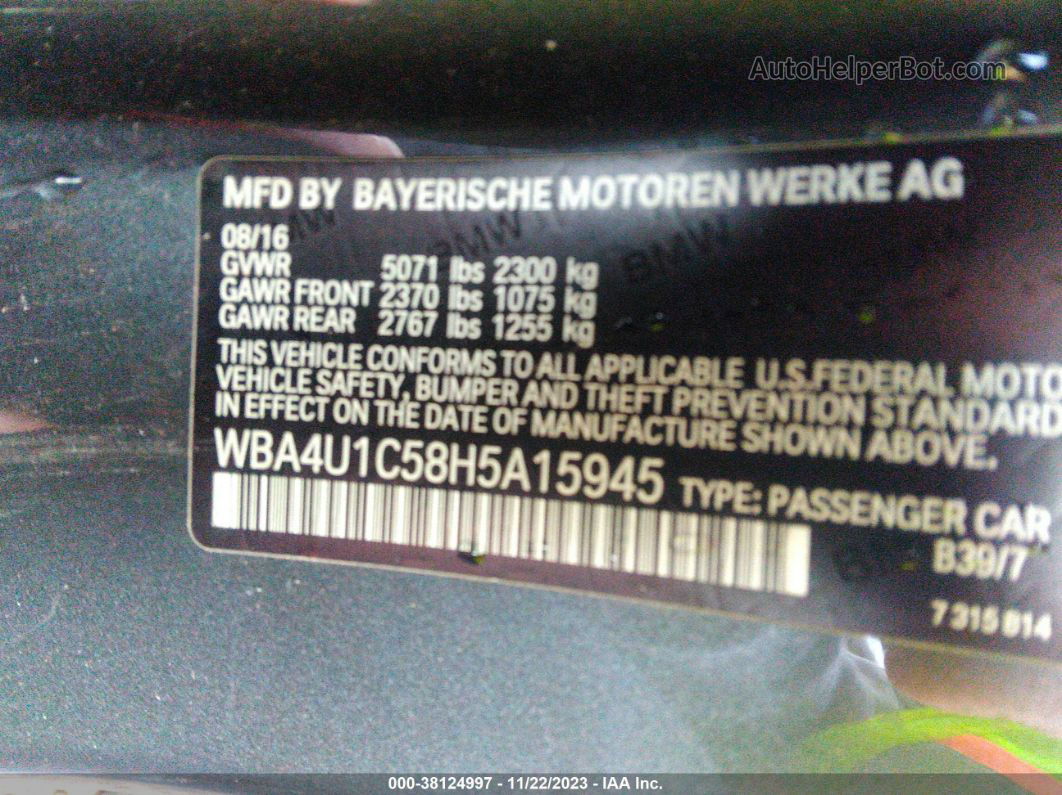 2017 Bmw 440i Xdrive Серый vin: WBA4U1C58H5A15945