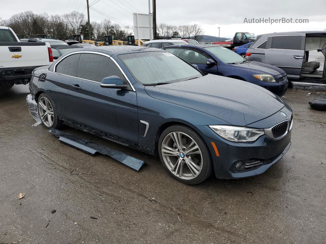 2017 Bmw 430i  Синий vin: WBA4U7C34H5J54985