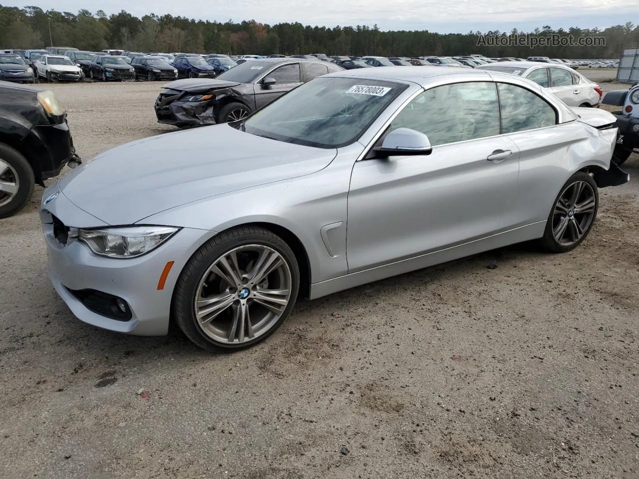 2017 Bmw 430i  Silver vin: WBA4U7C36H5J54969