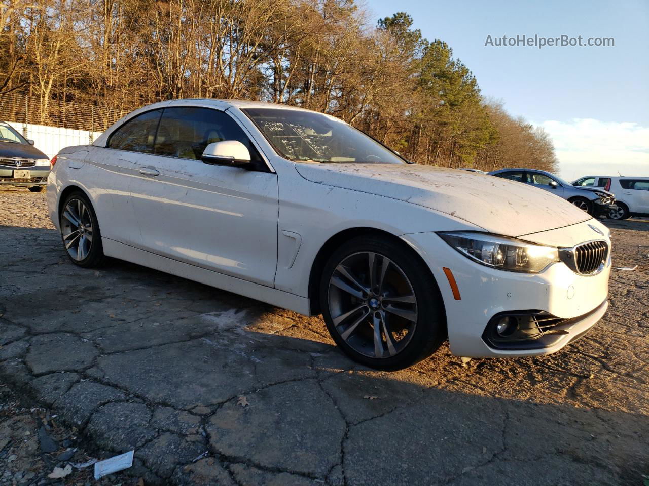 2018 Bmw 430i  White vin: WBA4Z1C59JEC59496