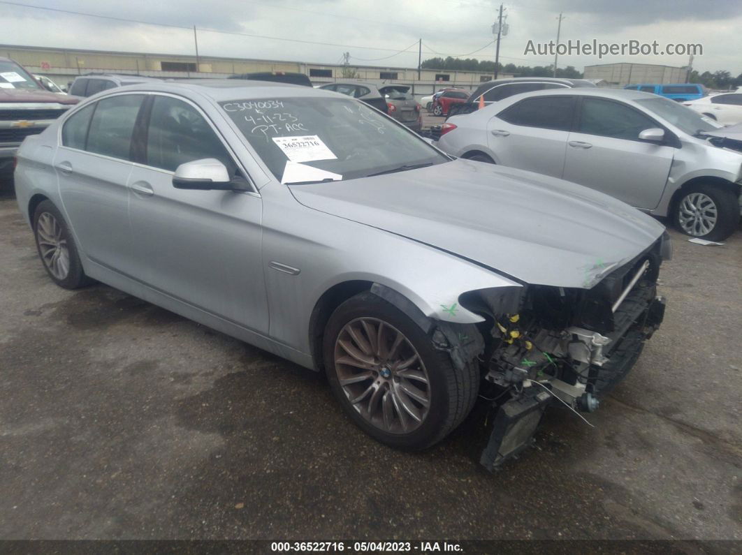 2014 Bmw 5 Series 528i Silver vin: WBA5A5C57ED502895