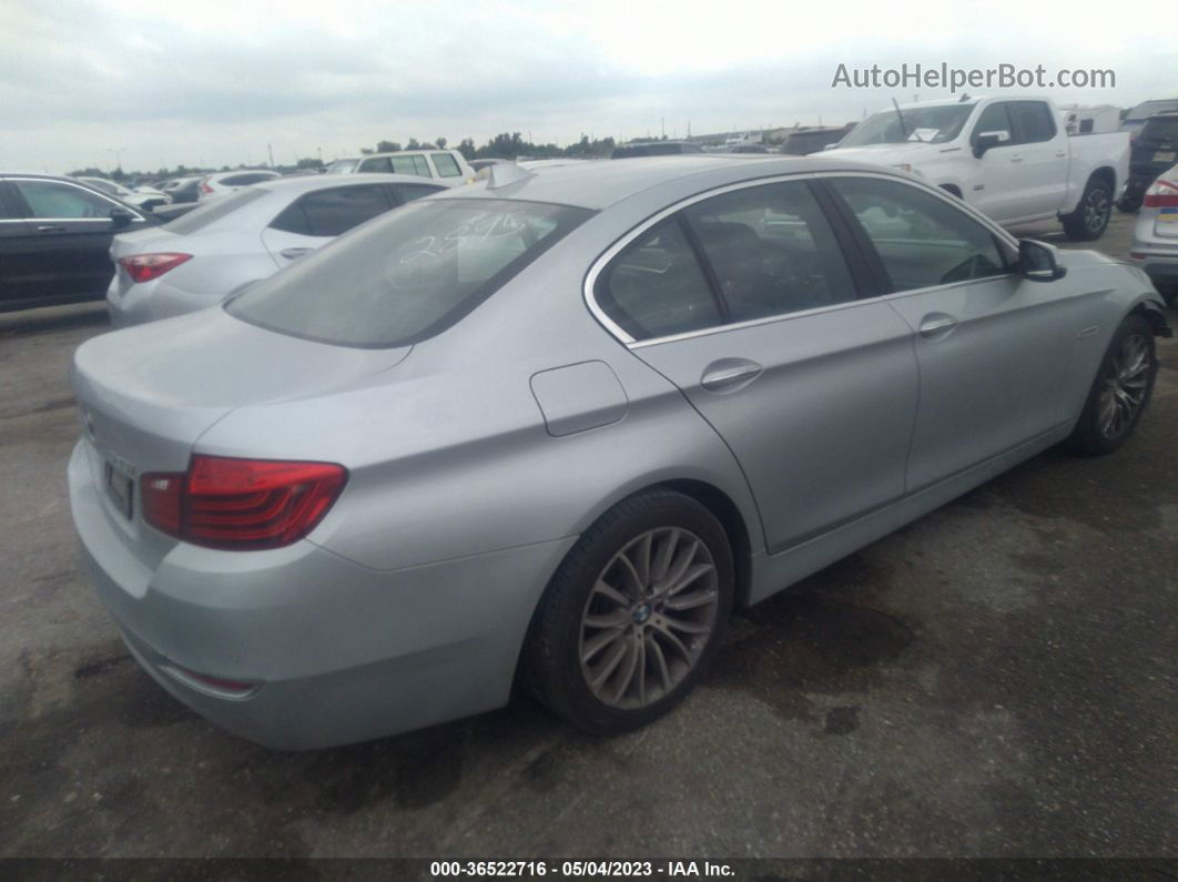 2014 Bmw 5 Series 528i Silver vin: WBA5A5C57ED502895