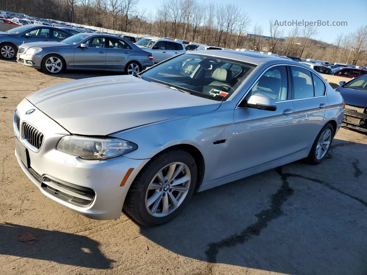 2014 Bmw 528 Xi Silver vin: WBA5A7C58ED612446