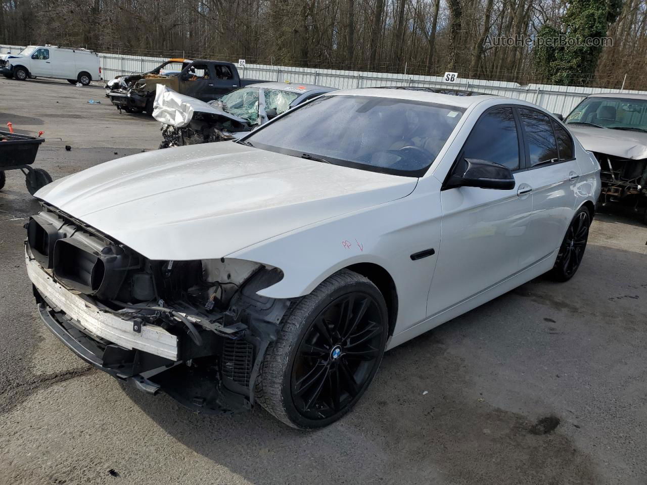 2014 Bmw 535 I White vin: WBA5B1C56ED479356