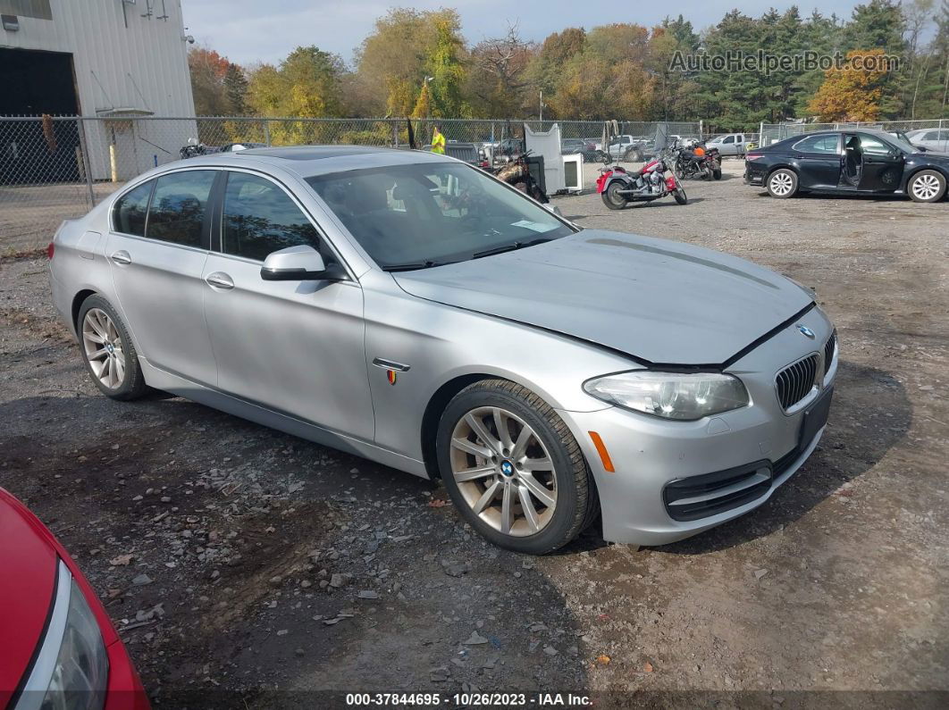 2014 Bmw 535i Xdrive Silver vin: WBA5B3C54ED292371