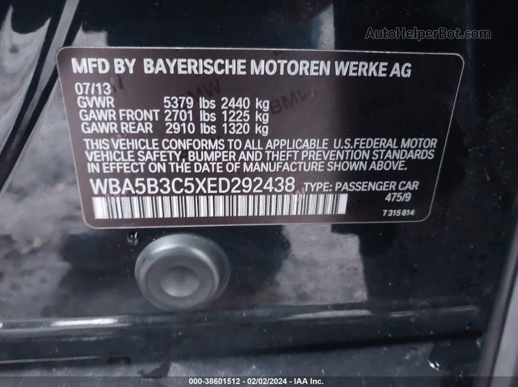 2014 Bmw 535i Xdrive Черный vin: WBA5B3C5XED292438