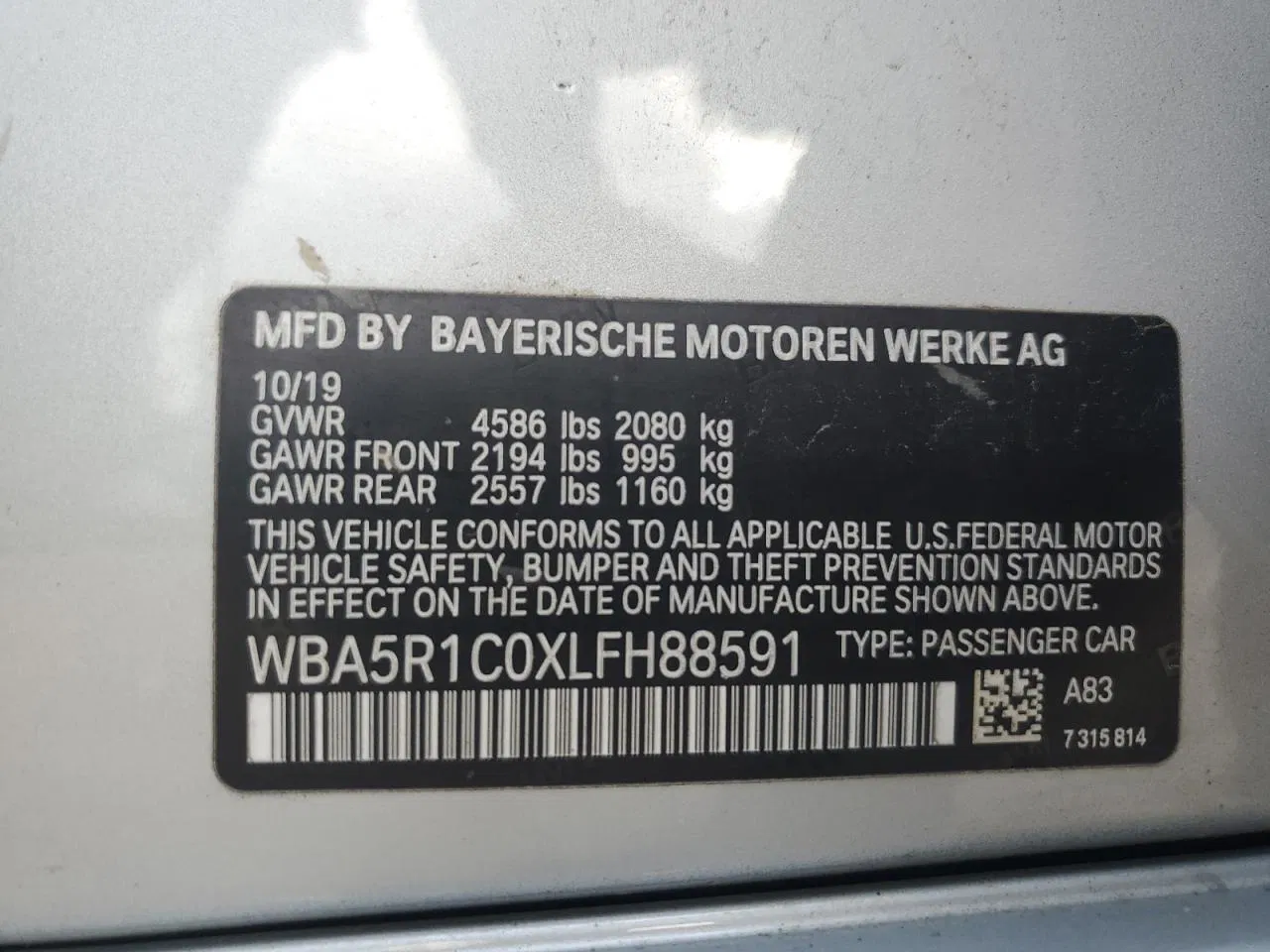 2020 Bmw 330i  Silver vin: WBA5R1C0XLFH88591