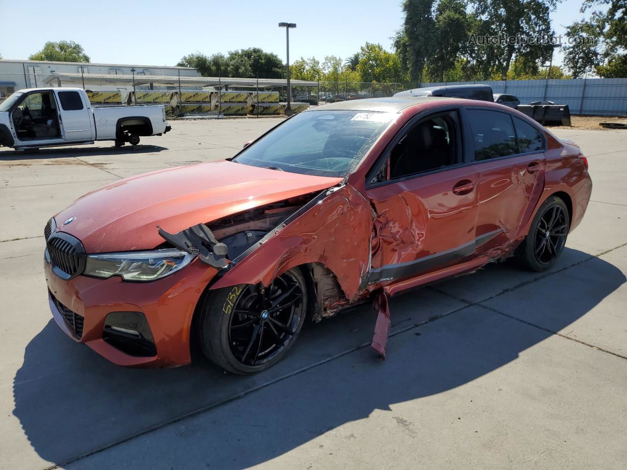 2020 Bmw 330xi  Orange vin: WBA5R7C0XLFH55626