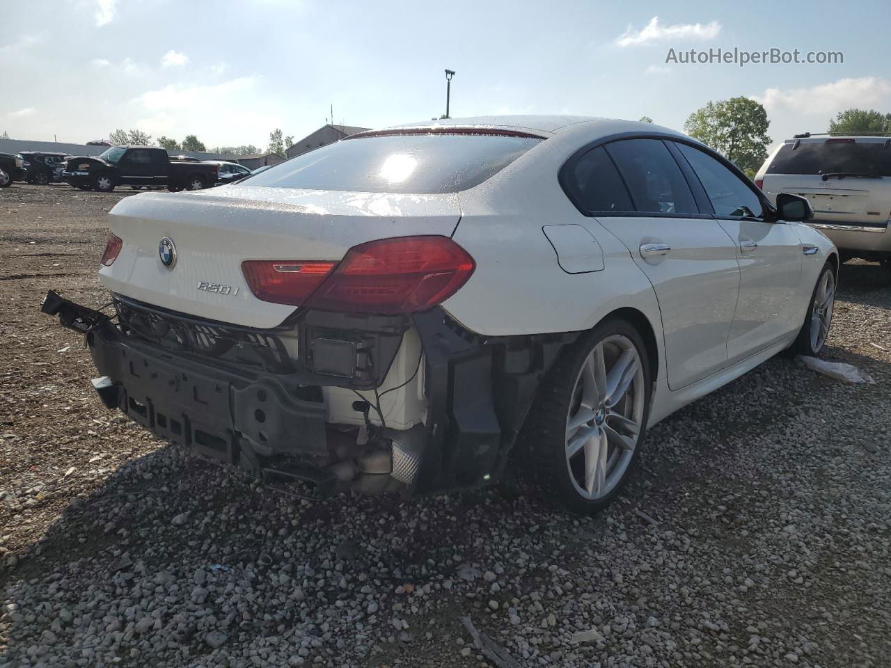 2017 Bmw 650 I Gran Coupe White vin: WBA6D4C54HD977706