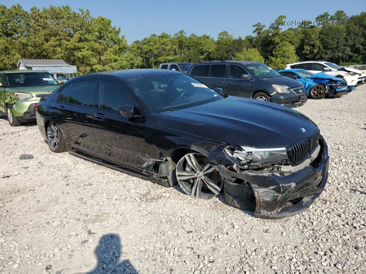 2019 Bmw 740 I Синий vin: WBA7E2C50KB216499