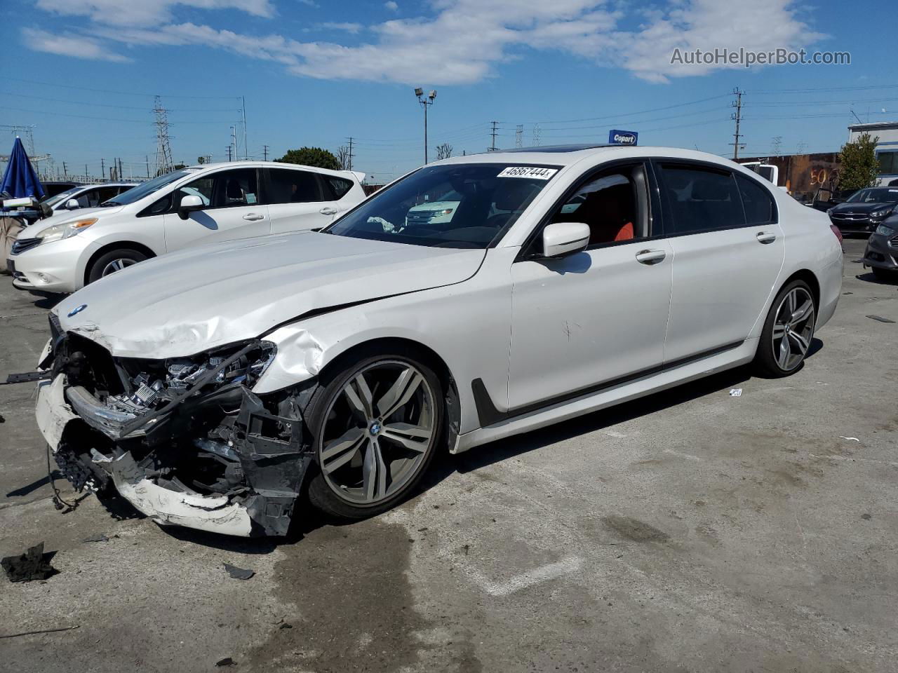 2019 Bmw 740 I White vin: WBA7E2C50KB216812