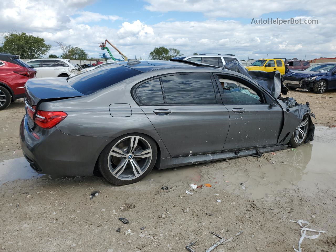 2019 Bmw 740 I Серый vin: WBA7E2C51KB216897