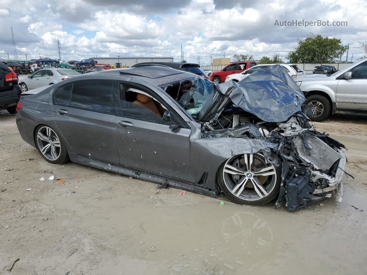 2019 Bmw 740 I Gray vin: WBA7E2C51KB216897