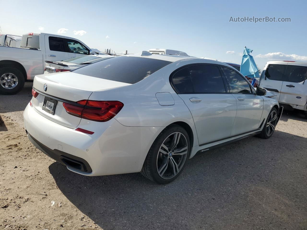 2019 Bmw 740 I White vin: WBA7E2C51KB454202