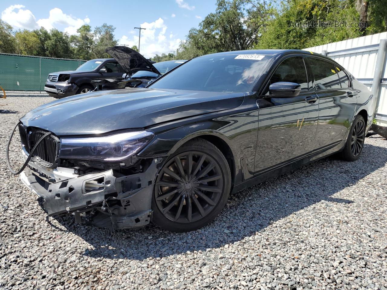 2019 Bmw 740 I Черный vin: WBA7E2C51KB454698